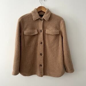 Banana Republic Factory Camel Sherpa Shacket Jacket XS